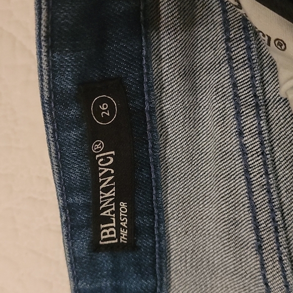 Blank NYC The Astor Brooklyn Baby Cut Off Raw Hem Distressed Shorts Size 26 - Picture 9 of 14